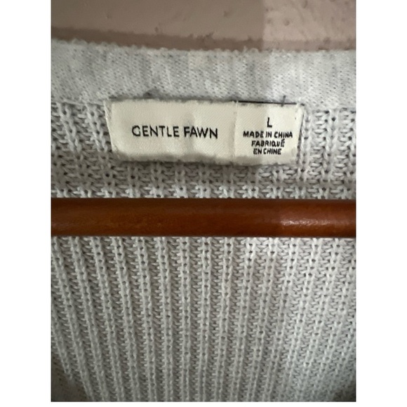 Gray V-Neck Women's Sweater - Picture 2 of 3